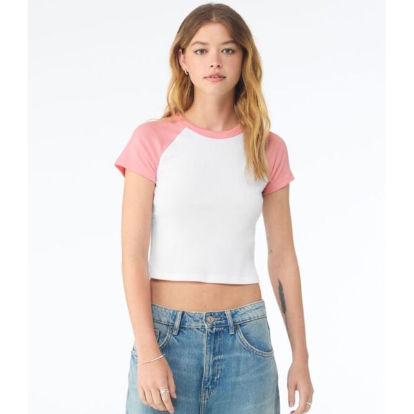 Bella Ladies Micro Rib Raglan Baby T-Shirt Thumbnail