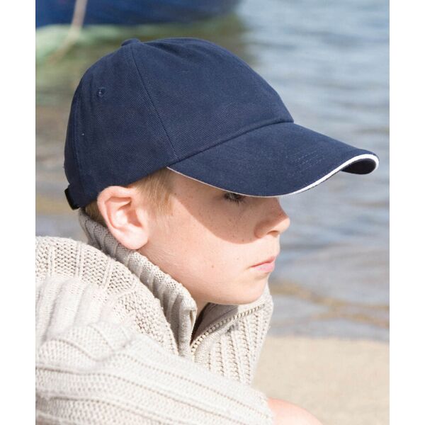 Junior low-profile heavy brushed cotton cap with sandwich peak Thumbnail