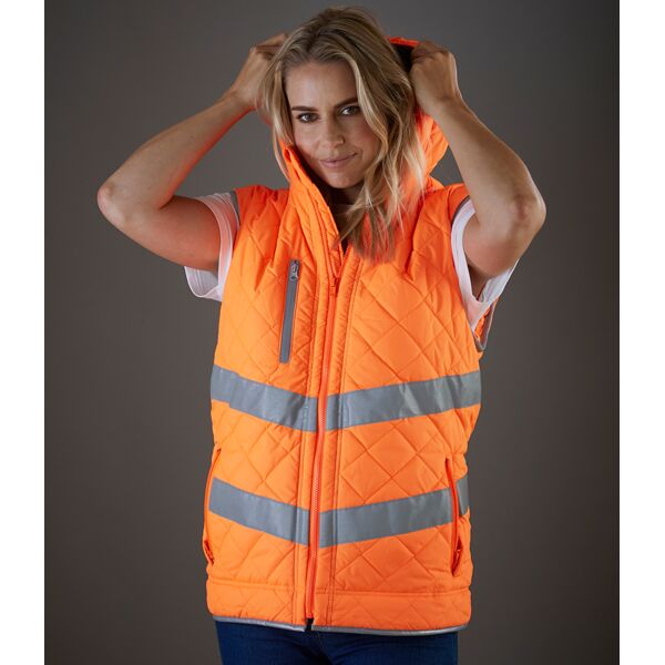 Yoko Hi-Vis Kensington Hooded Gilet Thumbnail